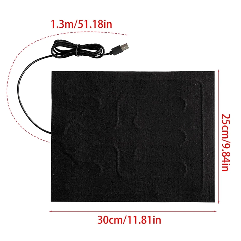EAS-Pet Heating Pad USB Heating Film Warm Folding Heated Sheet Waterproof Car Mat Pet Reptile Winter Warm Climbing