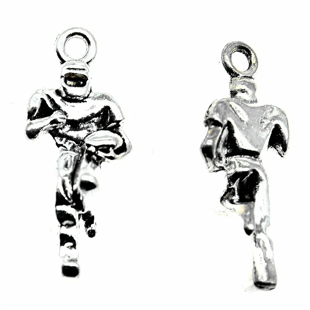 Accesories Football Player Charms Supplies For Jewelry 22x13mm 10pcs