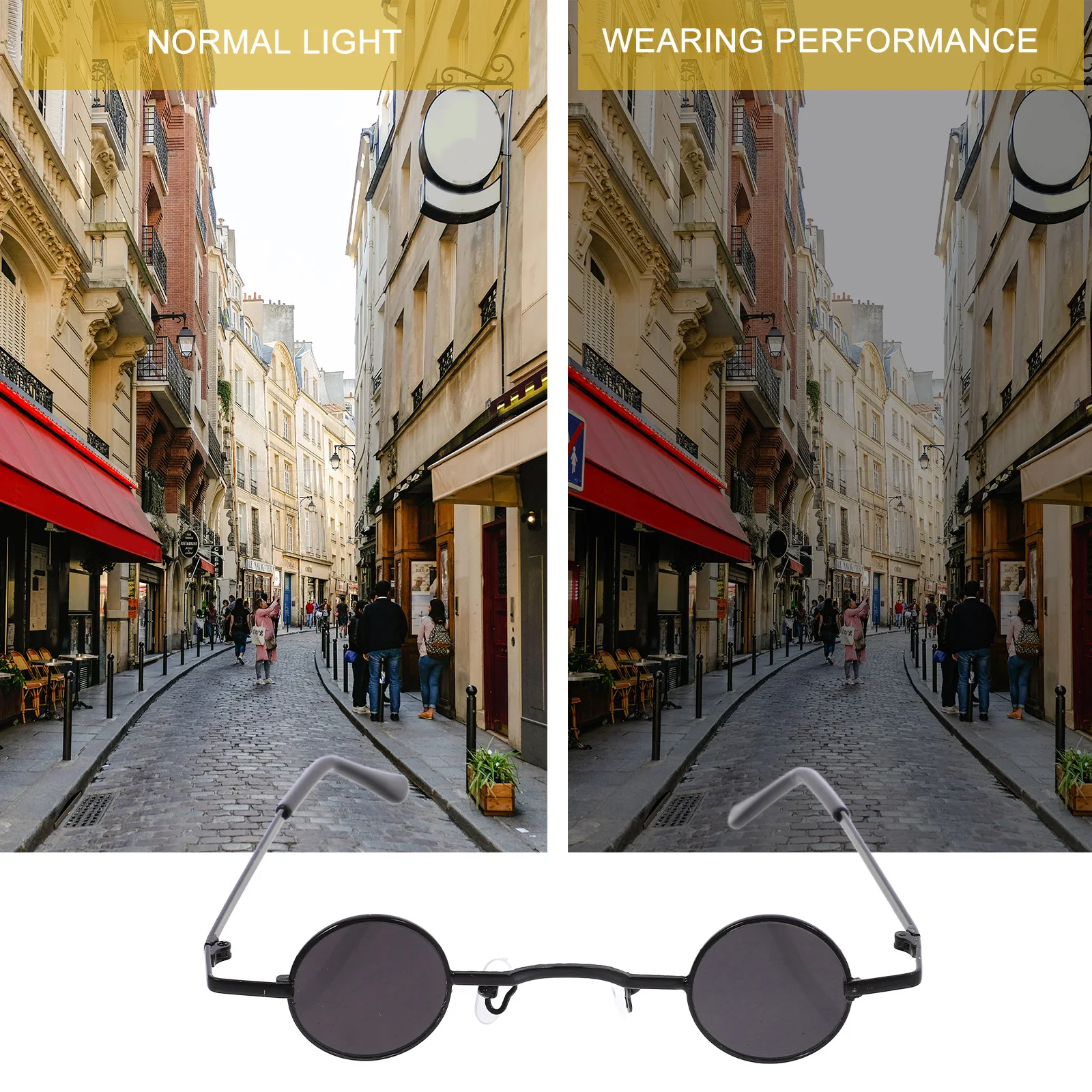 

2pcs Vintage Sunglasses Retro Round Circular Metal Style Small Circle for Men Women Photo-taking Birthday Party