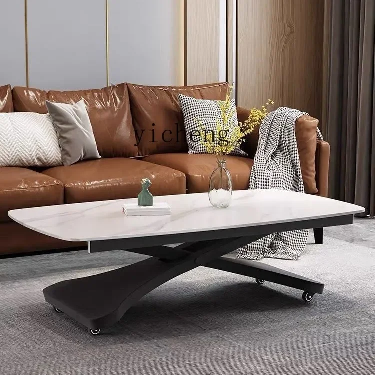 B2 Dual-purpose Two-in-one Coffee Table Rock Slab Modern Simple Small Apartment Movable Lifting Light Luxury Multi-functional