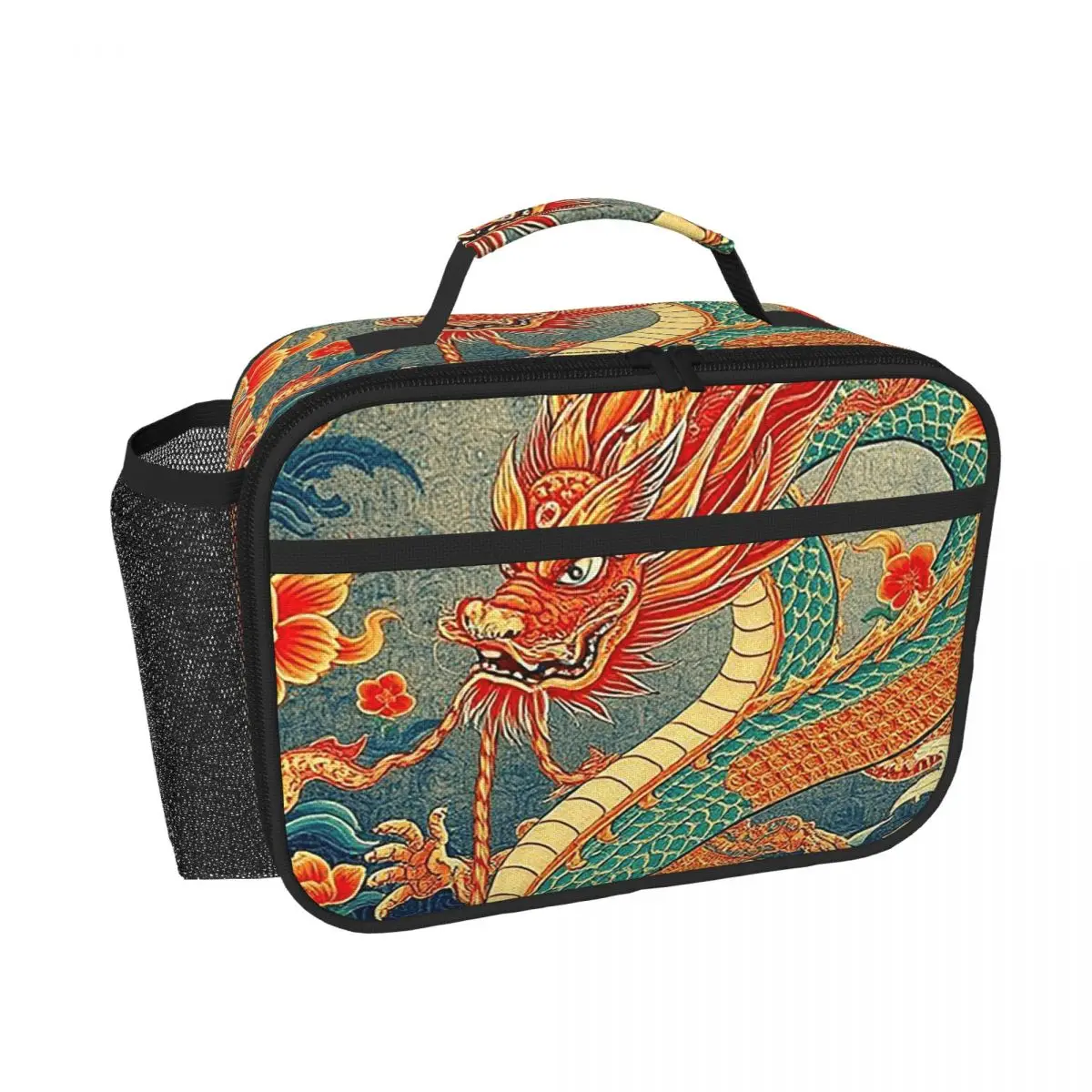 Chinese Dragon Asian Oriental Style Art Insulated Lunch Bag for Women Children Leakproof Food Boxes Thermal Lunch Box Tote