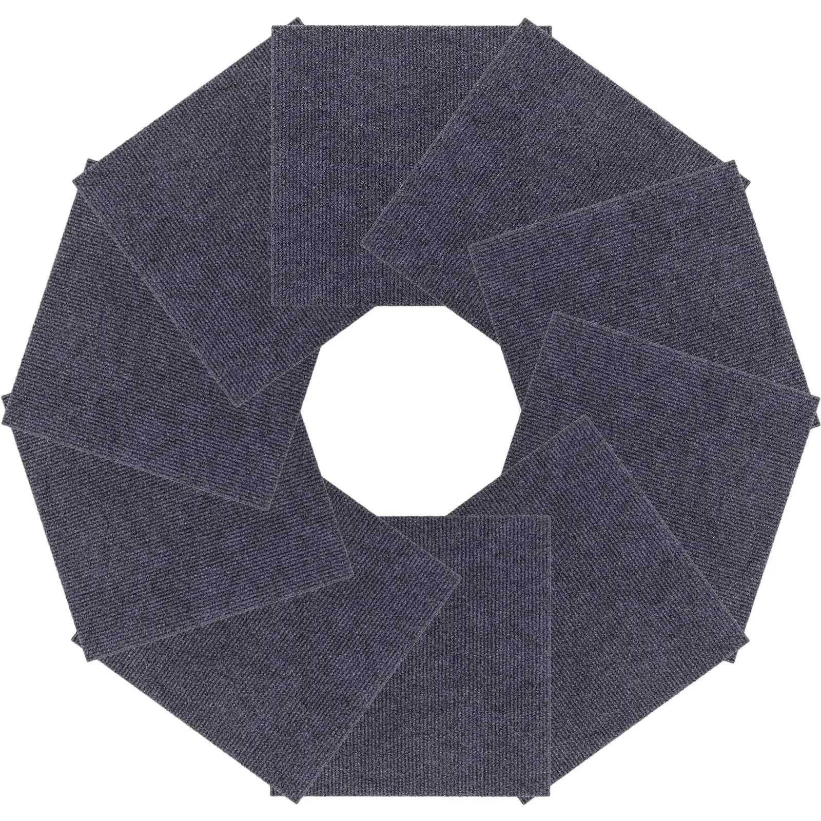 

10 Pcs 30x30cm Black Non slip Floor Stickers Self Adhesive Carpet Tiles Easy Clean Anti slip Peel Stick Tile Flooring