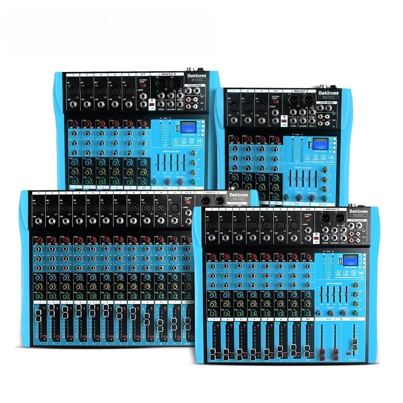 5/7/9/13 Channels Professional Audio Mixer DJ Sound Mixing Console 48V Phantom Power Support Monitor Mixer