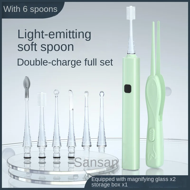 New Luminous Ear Pick Ear Care Ear Cleaning Set Charging Ear Spoon Set Ear Wax Removal Earpick for Adults and Kids Health Care