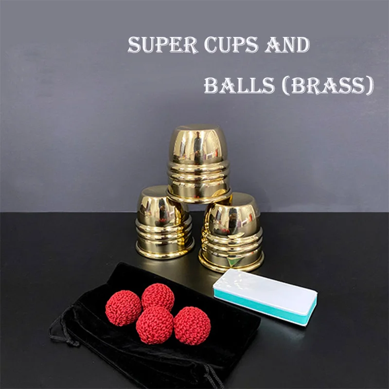 

Super Cups and Balls (Brass) by Oliver Magic Gold Cup Magic Tricks Balls Appearing/Disappearing Close Up Illusions Gimmick Toys