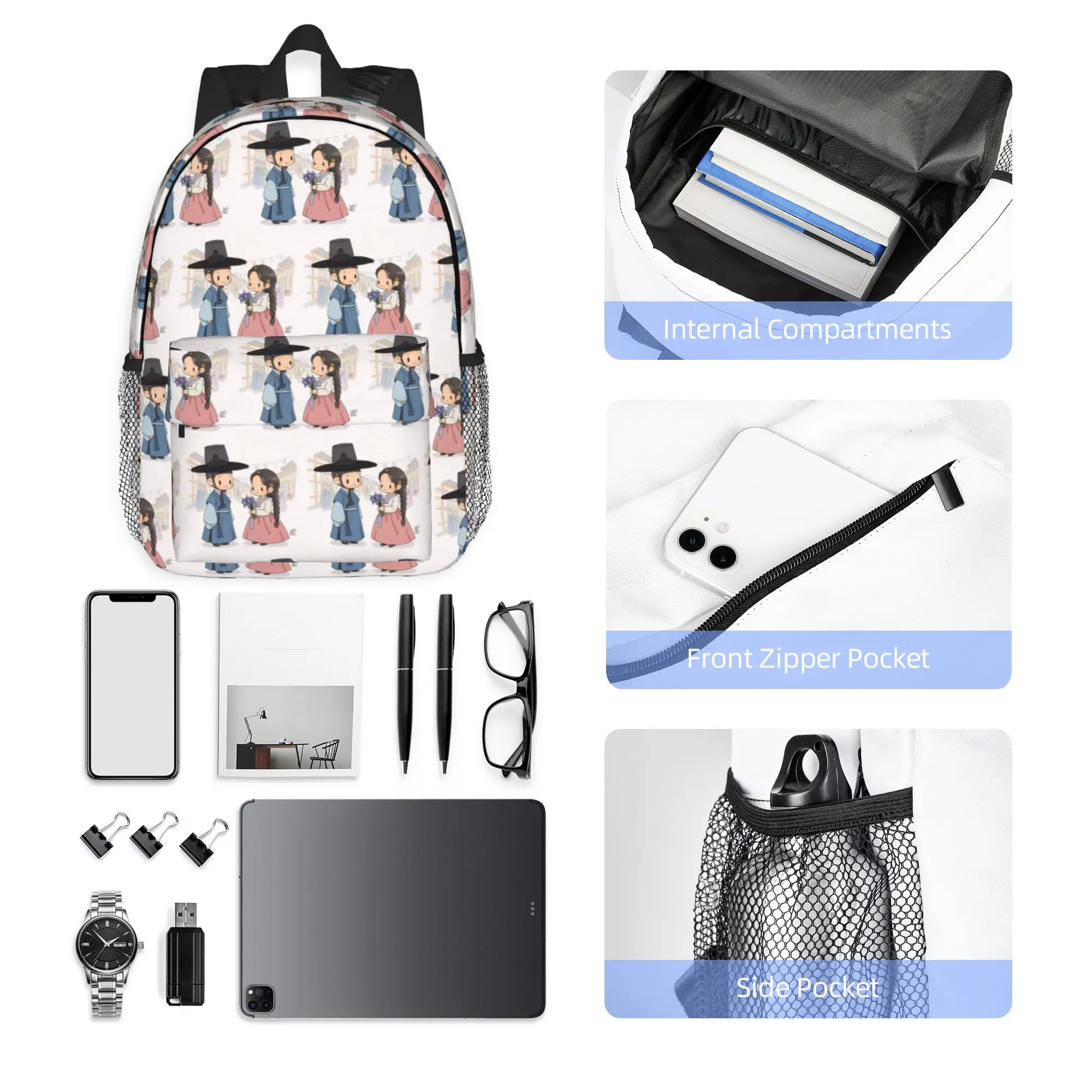 Sac à dos tendance pour couple, motif série TV Love Couple Bon Appetit Your Majesty, sac à dos de jour, sac à livres, sacs à bandoulière pour hommes et femmes, sac d'école