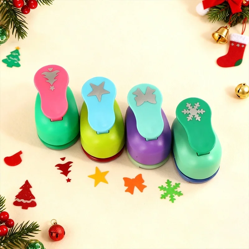Christmas 2.5cm Multi style Puncher Super Eye Catching Cedar Paper Cutting EVA Foam Punching One Click Christmas Gift