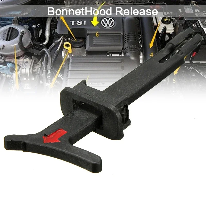 

1pcs 1J0823593C Cover Handle Release Lever Bonnet Hood Release Handle Rod Pull Catch Clip Cover Handle For VW MK4 Golf 1998-2006