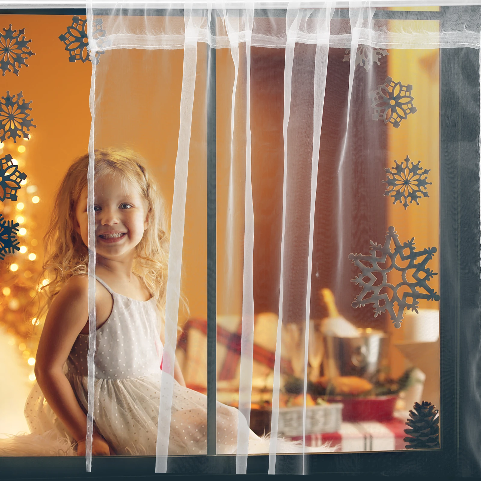 

2pcs Sheer Curtains Clear Window Decorative Curtain 1x2m Polyester Home Decor Bedroom Window Screen Drape