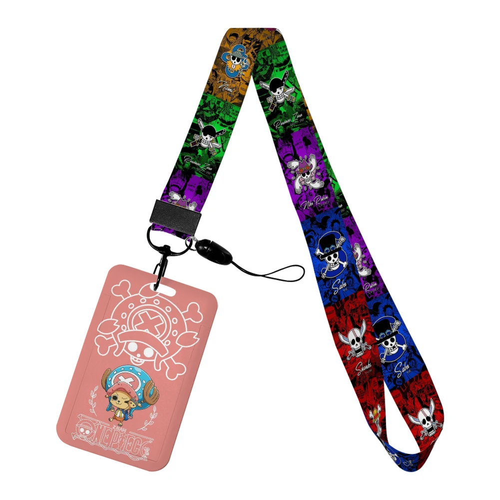 Japońskie anime One Piece smycze breloczki fajne etui na identyfikator karty kredytowej karty autobusowej zawieszka sznurek akcesoria prezenty