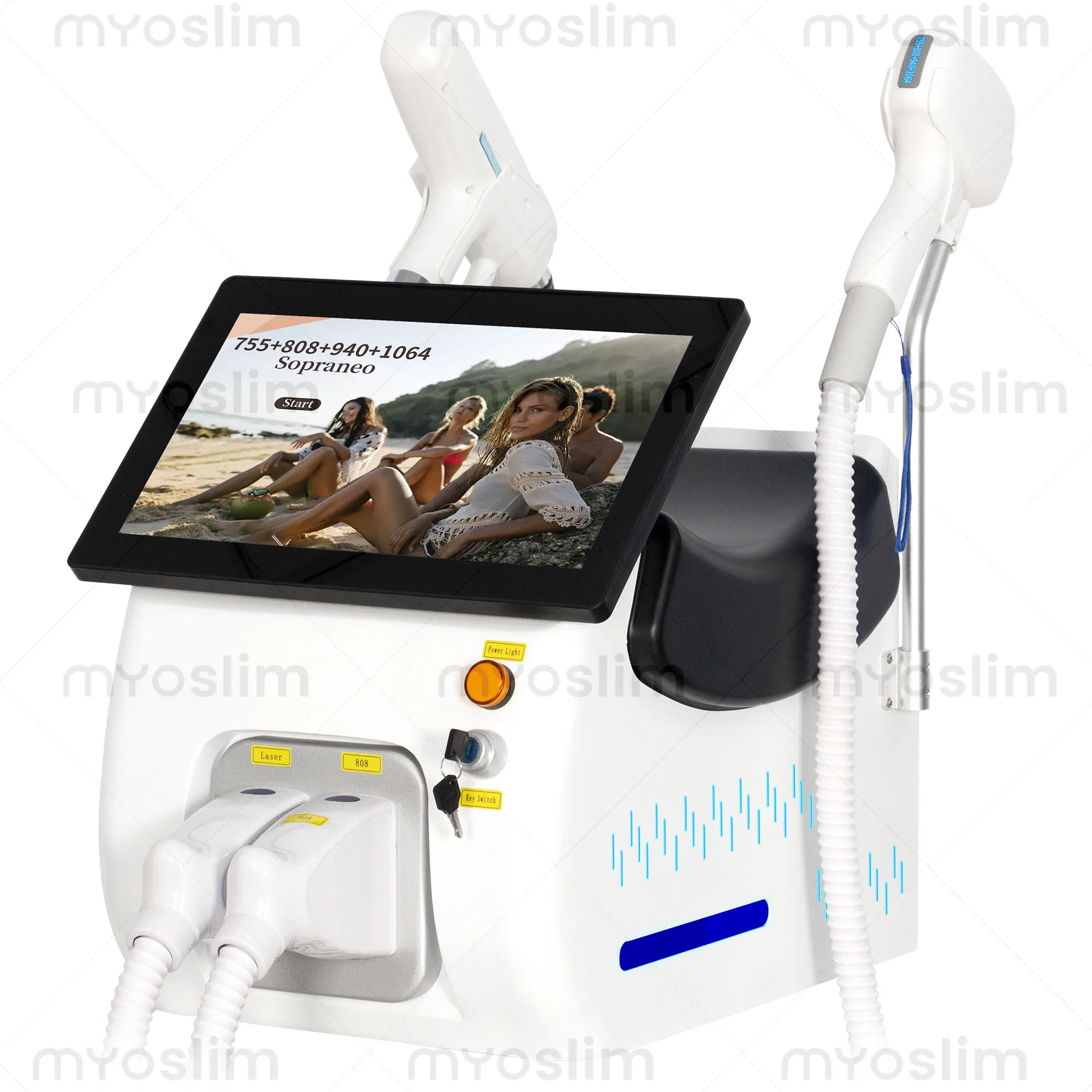 NEW Professional FAC 2 IN 1 Diode Laser 5000W Hair Removal Machine Pico Q switch ND YAG tattoo removal machine 4 Waves 808NM