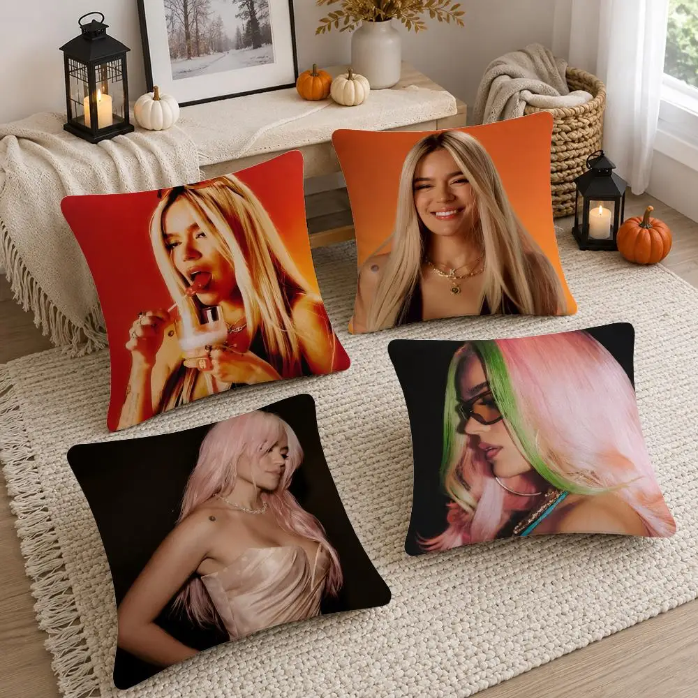 Singer Karol G Cushion Cover Soft Fluffy Short Plush  Pillow Case  Sofa Bed Home Decor