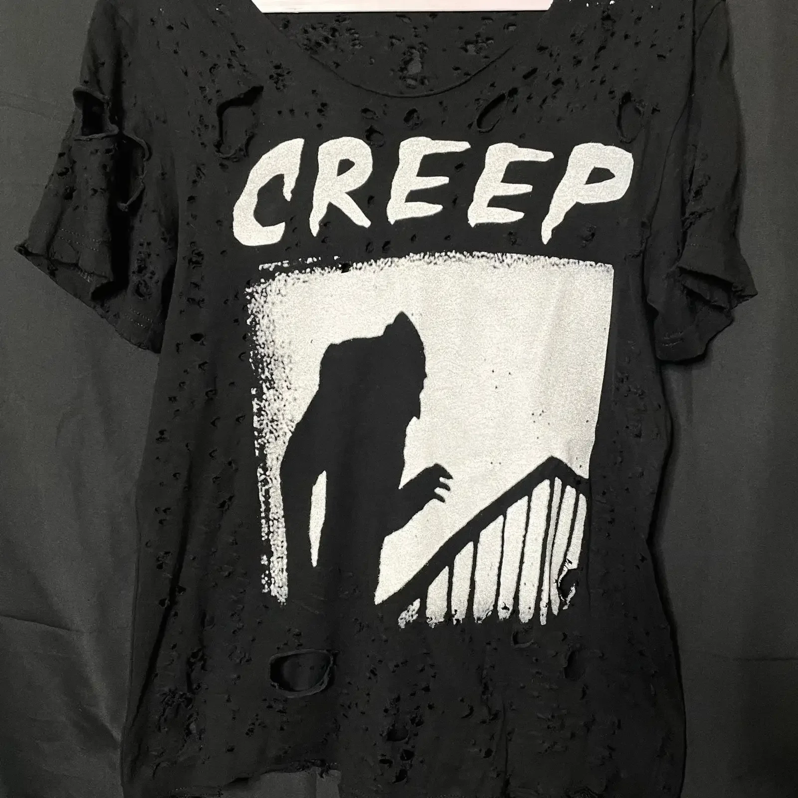 CREEP From The Grave Cut vintage Washed Breathable streetwear homme Comfortable fashion graphic Stylish Soft Unisex Versatile