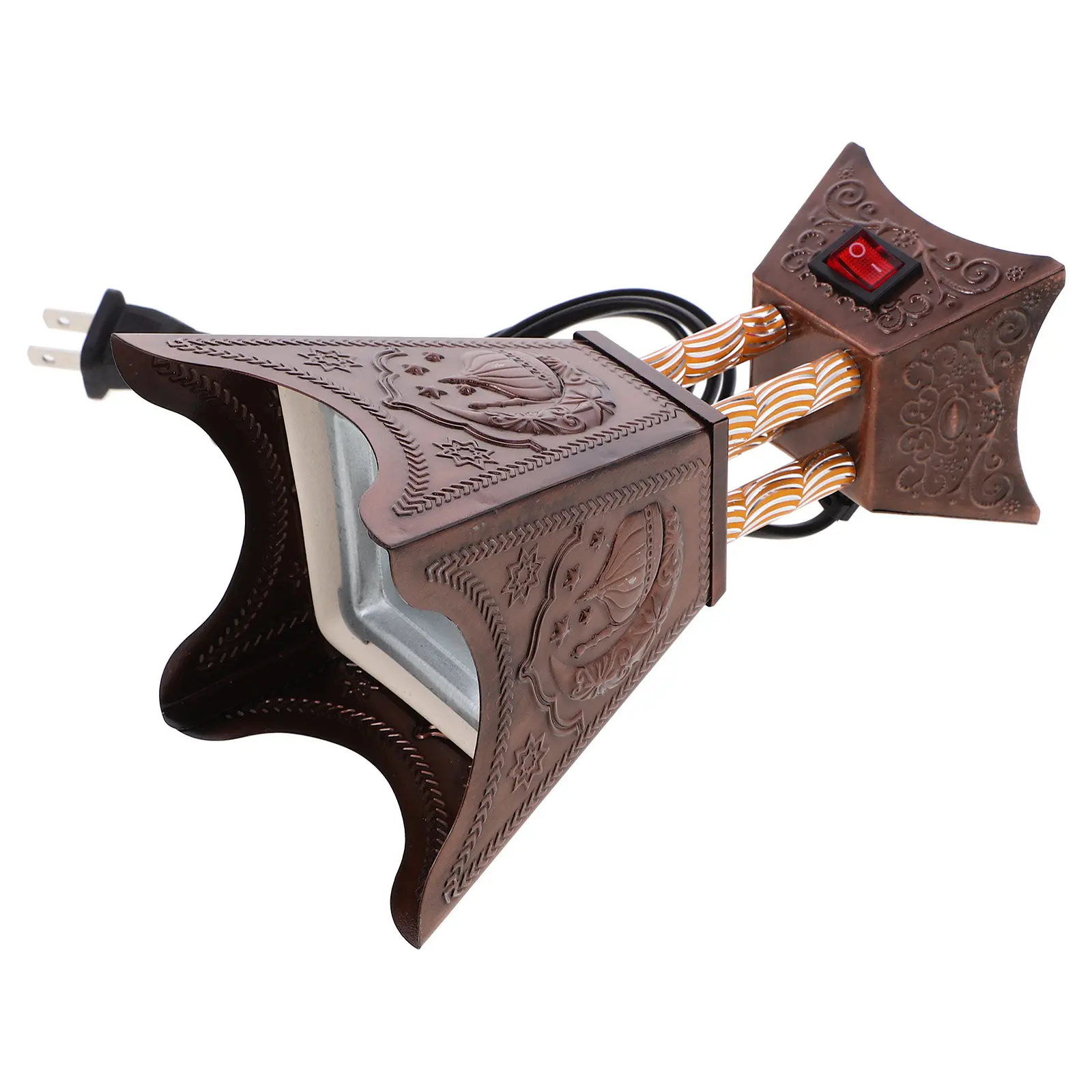 Metal Electric Incense Burner Middle Eastern Design Compact Aroma Burner for Home Office Store Decor Vintage Decorative Censer