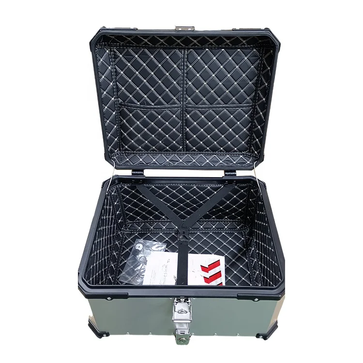 STLF F2-MOTO 100L حافظة علوية من الألومنيوم الأسود للدراجات النارية صندوق طعام مقاوم للماء التسليم مع نظام قفل سريع الإصدار #3