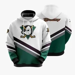 Sudadera con capucha de Super Ducks de Hockey con estampado 3D para hombre y mujer, ropa de ocio callejero, primavera y otoño, 2023