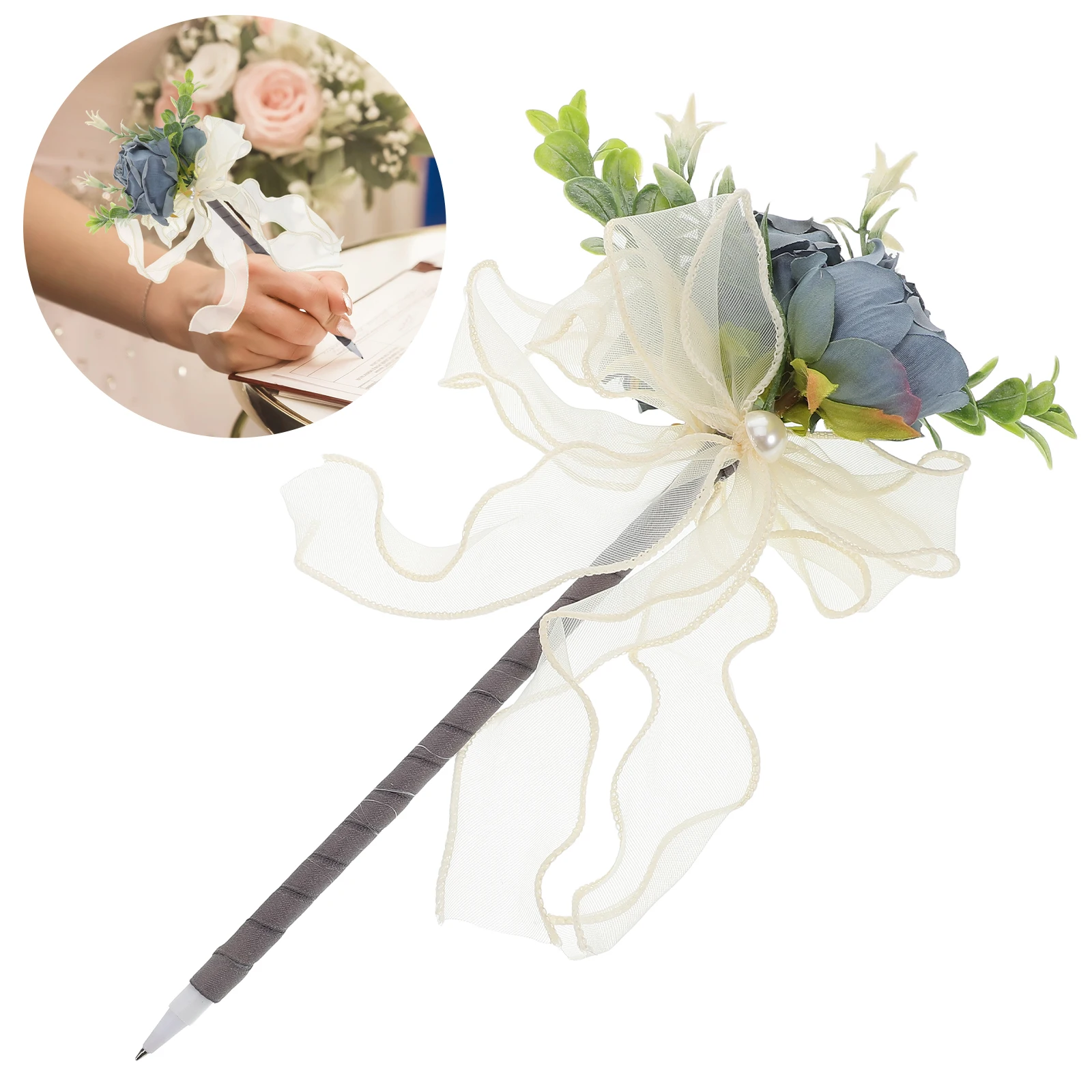 

Imitation Rose Ballpoint Pen Creative Floral Pens Writing Cute Artificial Black Office