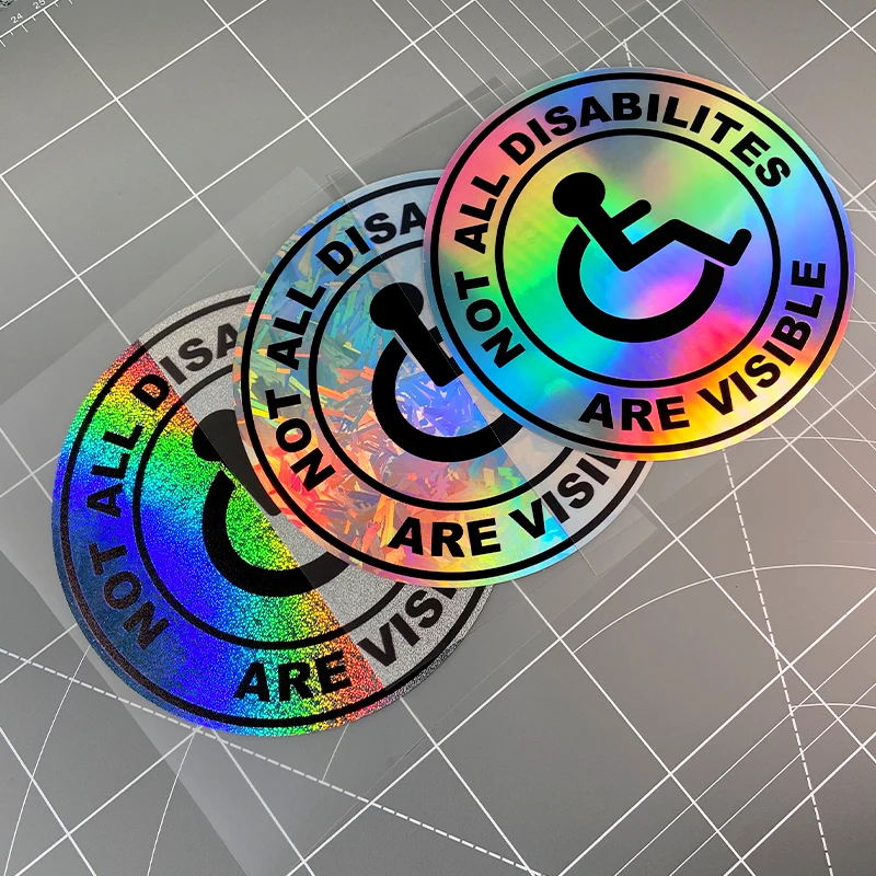 1PC NOT ALL DISABILITIES ARE VISIBLE Motorcycle Stickers for DIY Car Rear Window Windshield Body Moto Helmet Box Vinyl Decals