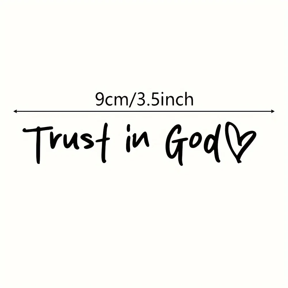 Christian Heart Quote Sticker 1PC Trust God Inspirational Vinyl Decal Car Mirror Religious Teacher Gift Decoration