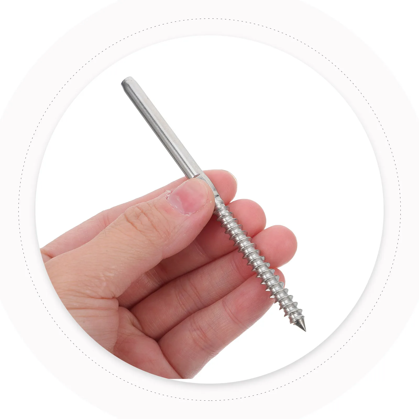 1Set Stainless Steel Deck Railing Screws Left Right Thread Tension Screws Outdoor Stairs Cable Railing Hardware Kit