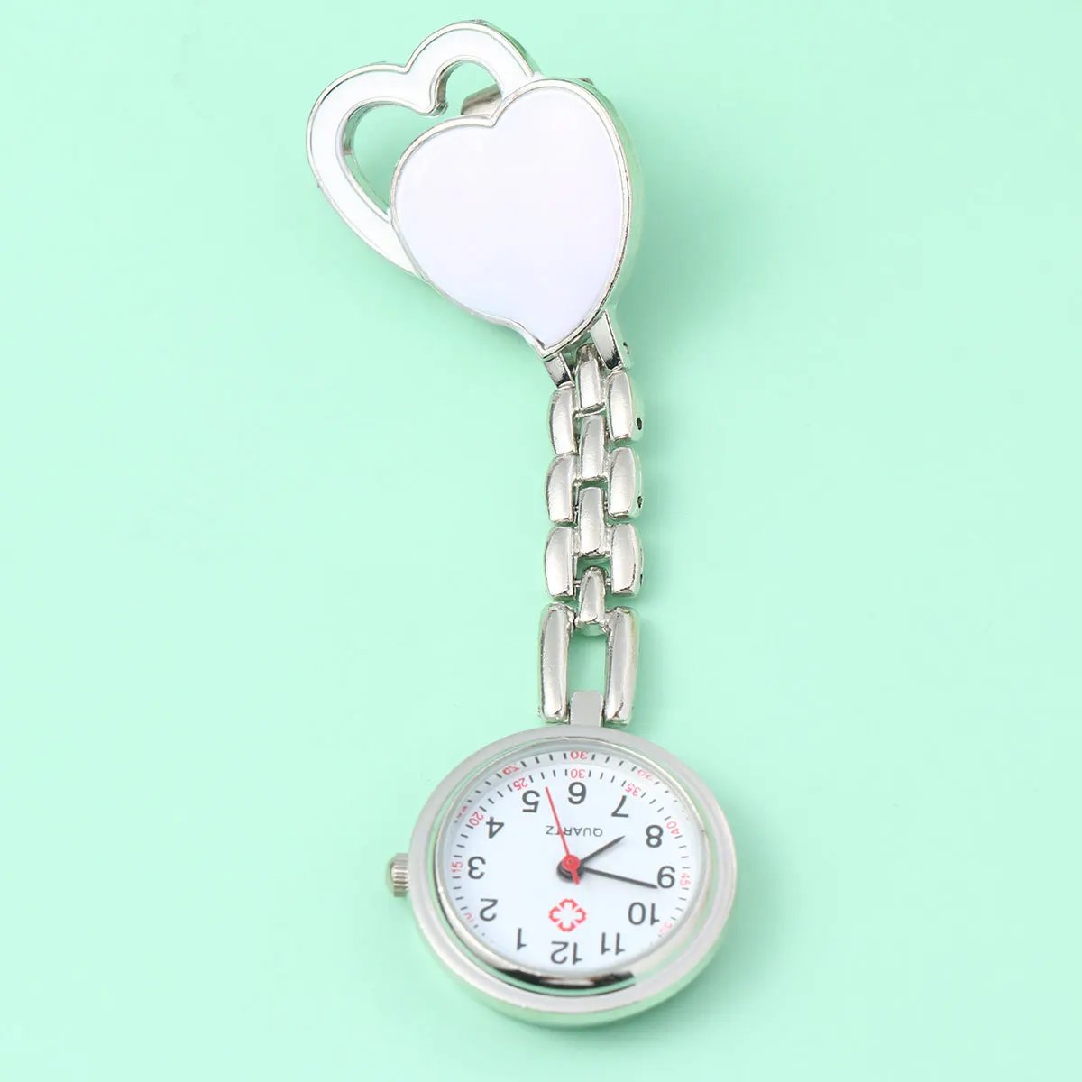 

1 Piece Nurse Pocket Watch Heart Shaped Design Fashion Hanging Watch for Women Decorative Waterproof Creative Timepiece