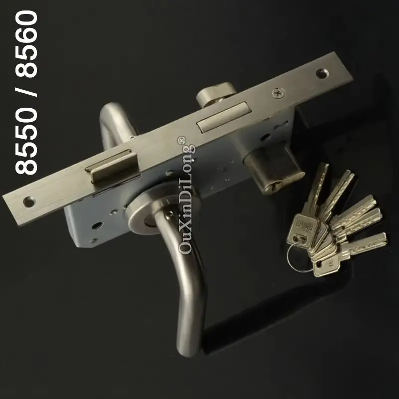

European Mortise Door Locks Passage Entrance Fire Proof Door Handle Lock 8550/8560 Lock body+Lock Cylinder+Door Handles+Keys