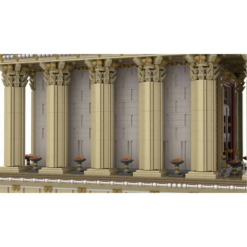 Bloques de construcción de templo romano antiguo para adultos, modelo de ensamblaje de Castillo Medieval, adornos de regalo de cumpleaños, MOC-136729