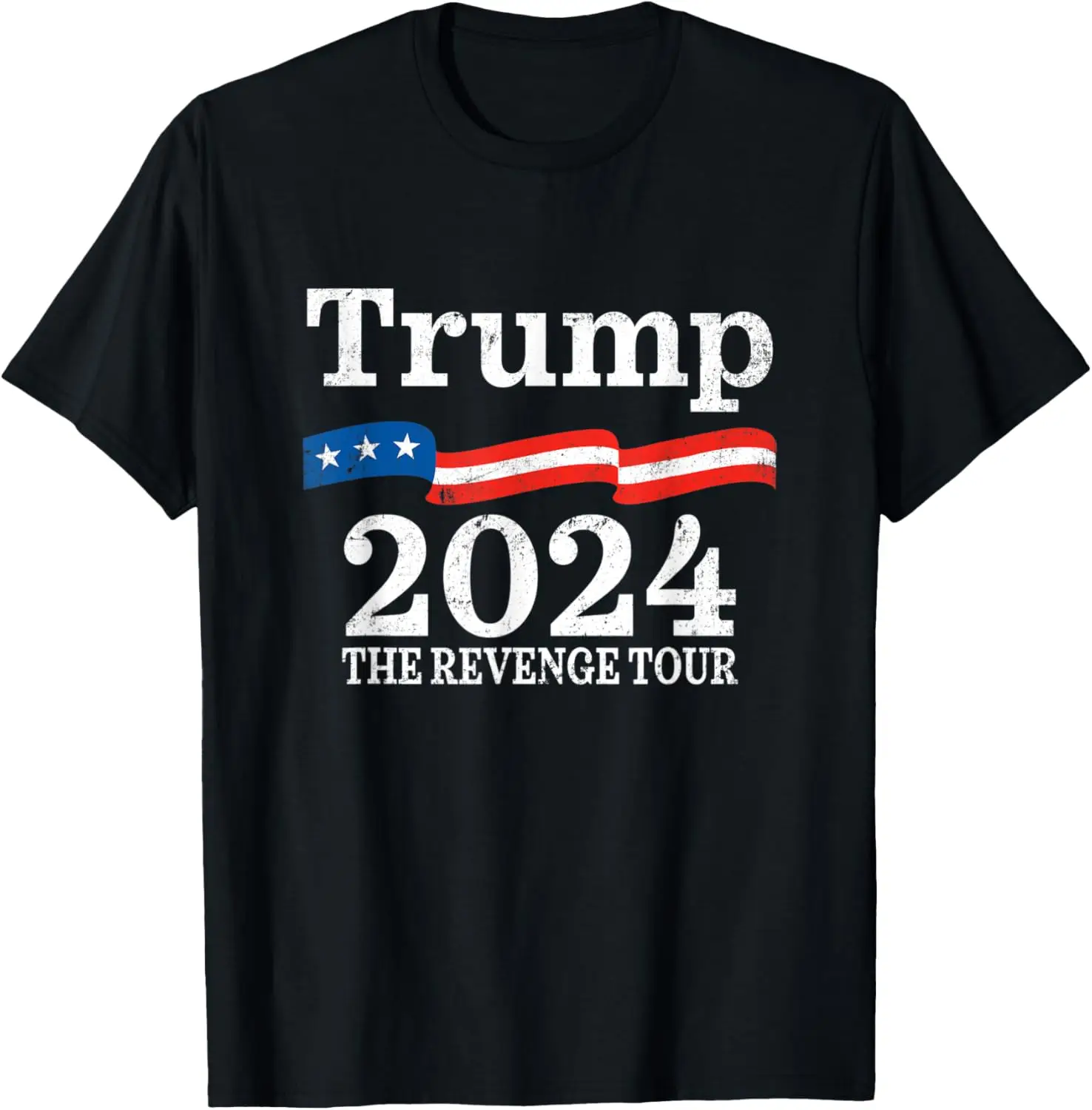 

Винтажная футболка с флагом США Trump 2024. The Revenge Tour.