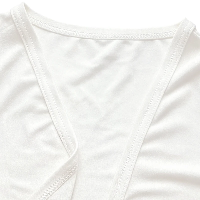 Damen-Bolero mit langen Ärmeln und offenem Vorderteil, kurze Strickjacke, leichte Strickbluse, kurze Jacke, weiches Oberteil, dehnbares Oberbekleidungsstück. – Detail 11
