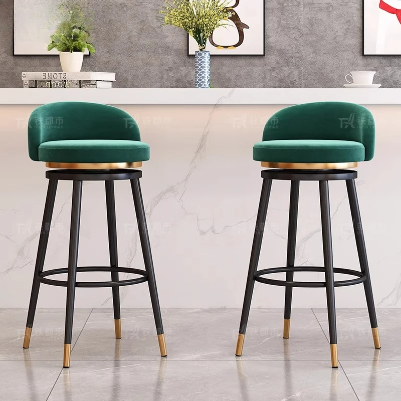 Tabouret de bar pivotant avec dossier, tabouret de comptoir moderne, hauteur 360 ° Base métallique antidérapante rotative pour bar à domicile/salon/zone de réception