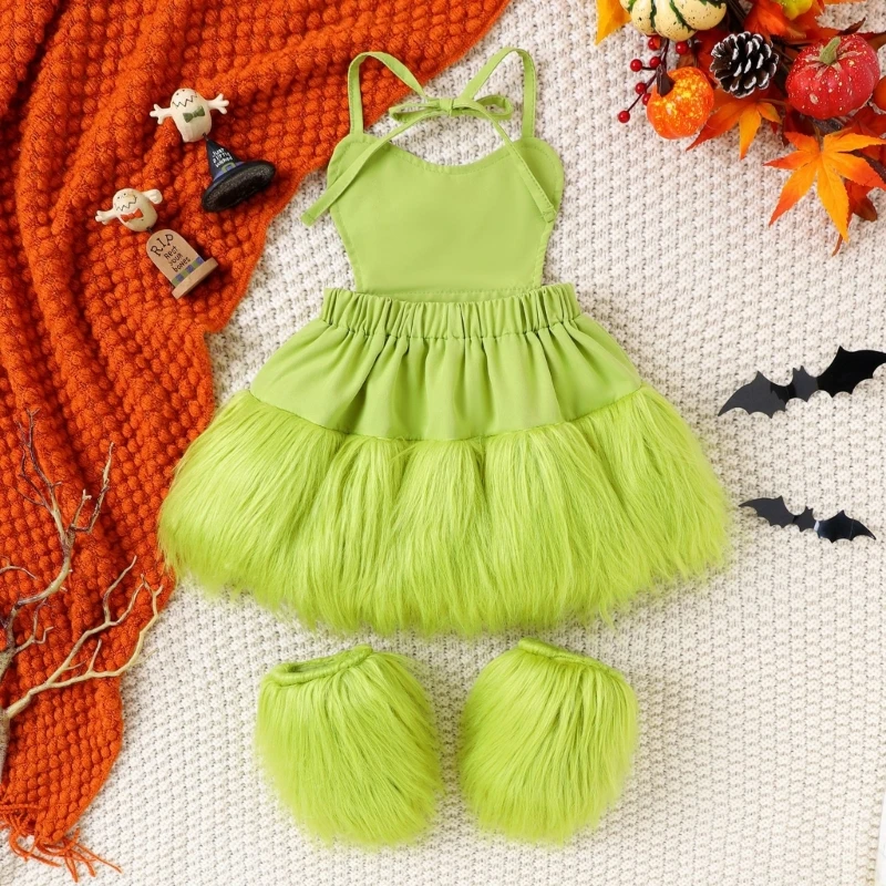 Pretty Baby Girl Dress with Sleevelets Toddler Romper Dress Backless D5QF