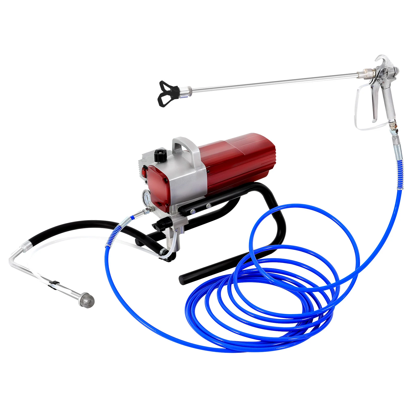 Luchtloze verfspuit, 1800W hoog vermogen, 1,8L/min doorstroom, 29,5ft slang, elektrisch spuitpistool voor muur, hekwerk, latexverf met filter - afbeelding 2