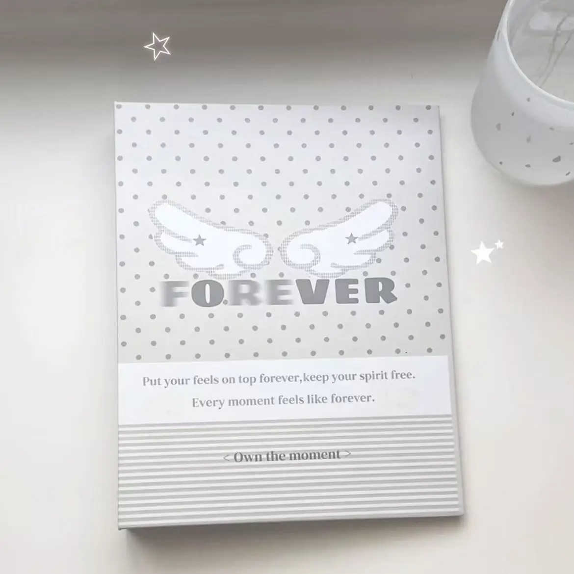 IFFVGX Polka Dot A5 Binder Photocard Holder Blue Kpop Idol Photo Album Photocards Collect Book Album for Photographs Stationery