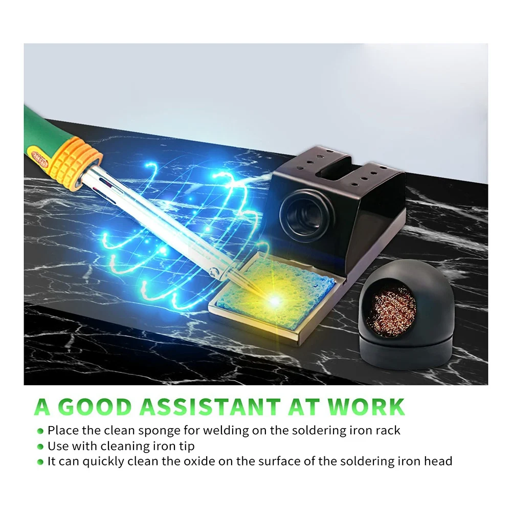 Esponja de limpieza de punta de soldador de repuesto, 2,36x2,36 pulgadas, 50 piezas, azul