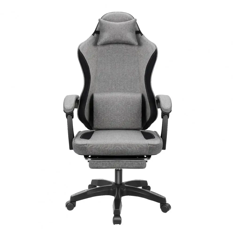 Gaming Chair Faux Leather Massage Gaming Chair Ergonomic Computer Chair With Footrest, Office With 360 Rotation Wheels