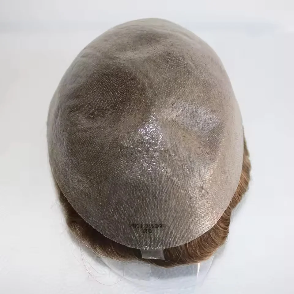 80%-100% الكثافة 0.02-0.03 مللي متر دائم سوبر رقيقة الجلد رجالي الشعر المستعار الأوروبي شعر الإنسان الذكور شعر مستعار شقراء أسود رمادي الاصطناعية الشعر