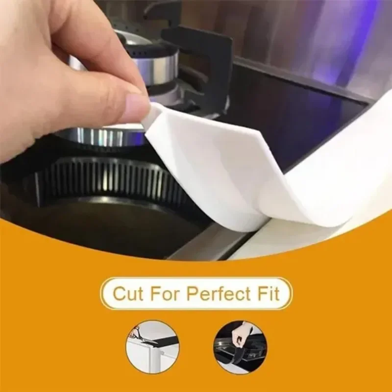 1Pc Kitchen Stove Cover Silicone Kitchen Accessories Silicone Kitchen Stove Gap Cover Flexible Oven Guard Spill Seal Filler view 3