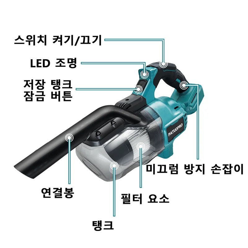 Aspirador de pó elétrico portátil sem fio para bateria Makita 18V — foto 3