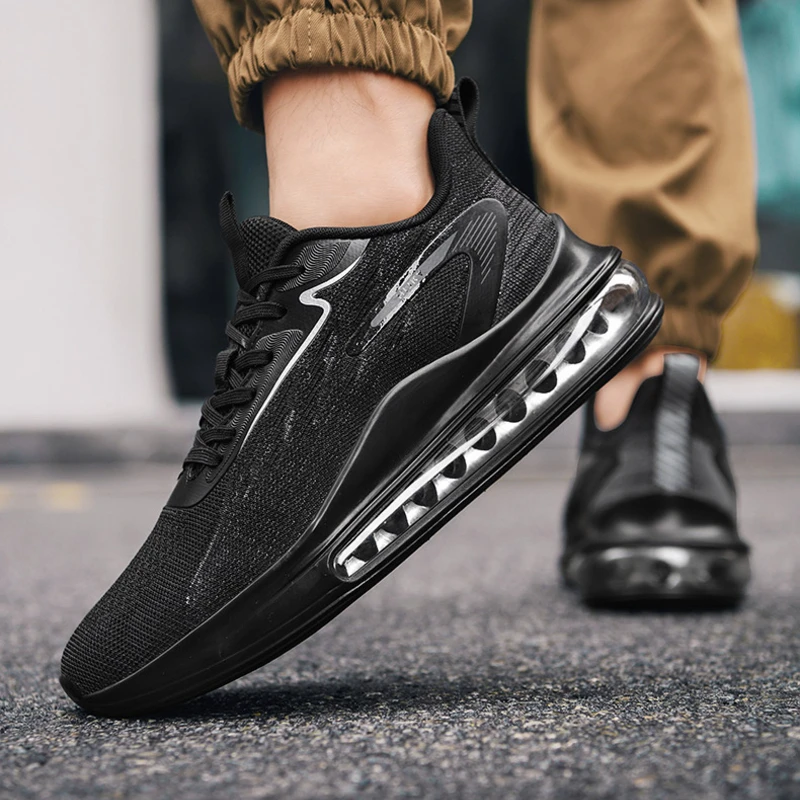 

Мужские спортивные повседневные кроссовки, кроссовки для бега с воздушной подушкой увеличенного размера, сетчатые кроссовки, обувь для прогулок на открытом воздухе