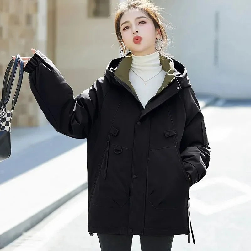 Chaqueta Pop Interchange 2024, chaqueta nueva de primavera y otoño, chaqueta de trabajo con capucha de Stormtrooper americano, prendas de vestir Vintage para mujeres y hombres