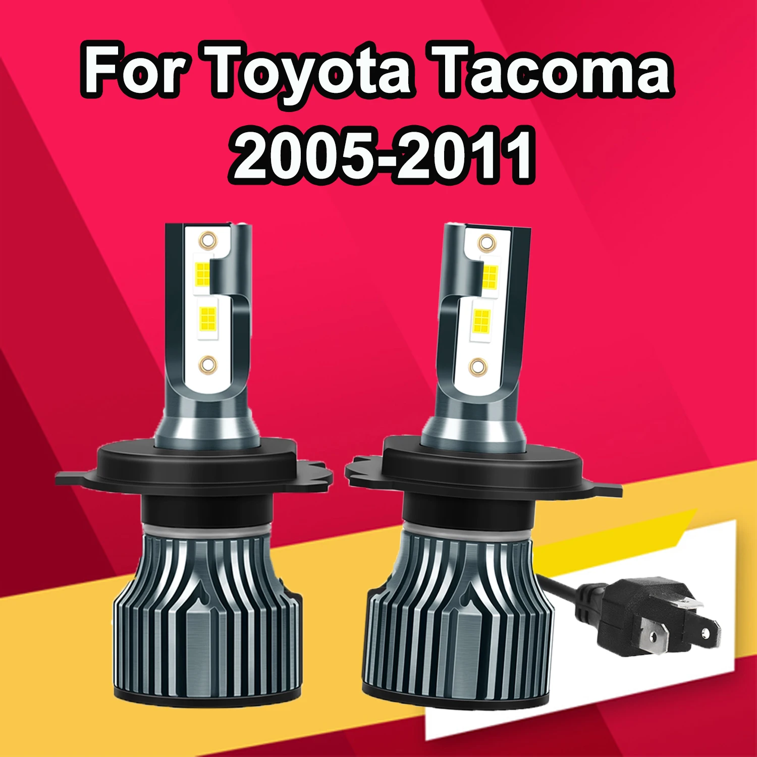 

For Toyota Tacoma 2005-2011 2X LED Headlight Kit H4 9003 White Bulbs High/Low Beam internal drive Auto headlamps