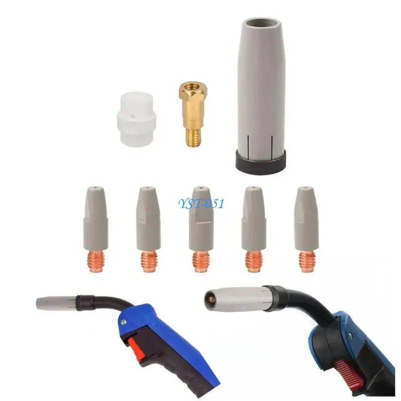 

E15A 8pcs Conductive Nozzles Precisions Conductive Nozzle Set for 36KD Welding Guns