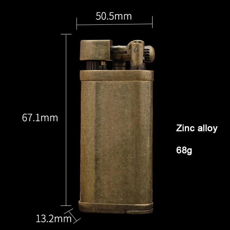 Zinc Alloy Metal Pipe Gas Lighter Refillable Cigarette Lighter Butane Oblique Briquet Gadgets