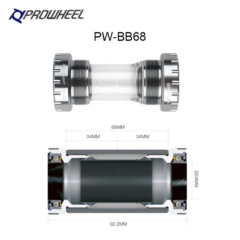 Prowheel Ounce-421 110BCD 170MM 34/50t Road Bike Crankset Crank BB68 BB86 Hollow One Ultra Light Suitable For 8/9/10 Speed