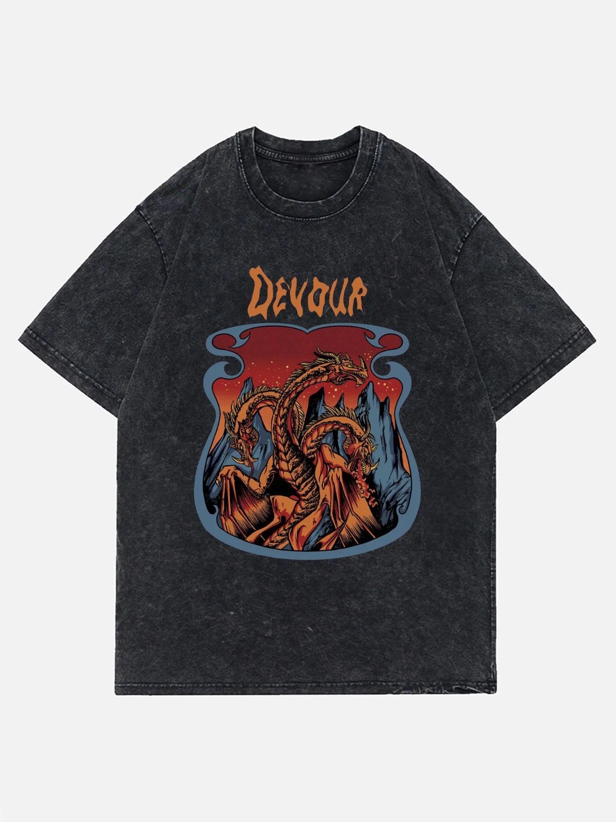 Devour Devil Dinosuar T Shirt Men Women Unisex Pure Cotton Tshirt Harajuku T-shirt Clothing