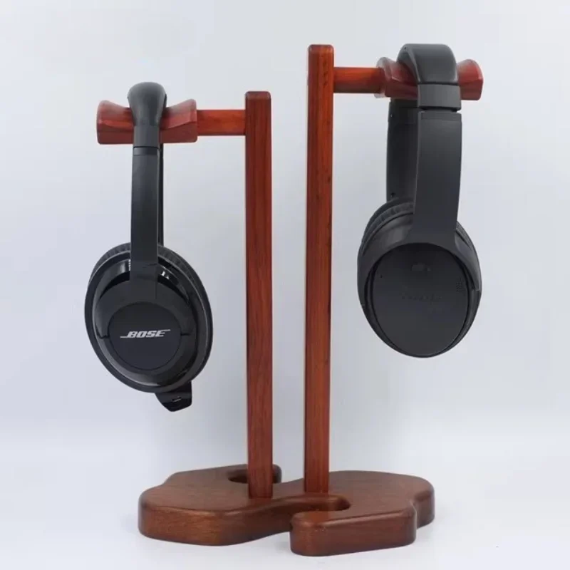 

Walnut Wood Headphone Stand Custom AirpodsMax Wooden Dual Headphone Holder Pear Wooden Sony Headset Display 4 Headphone Support
