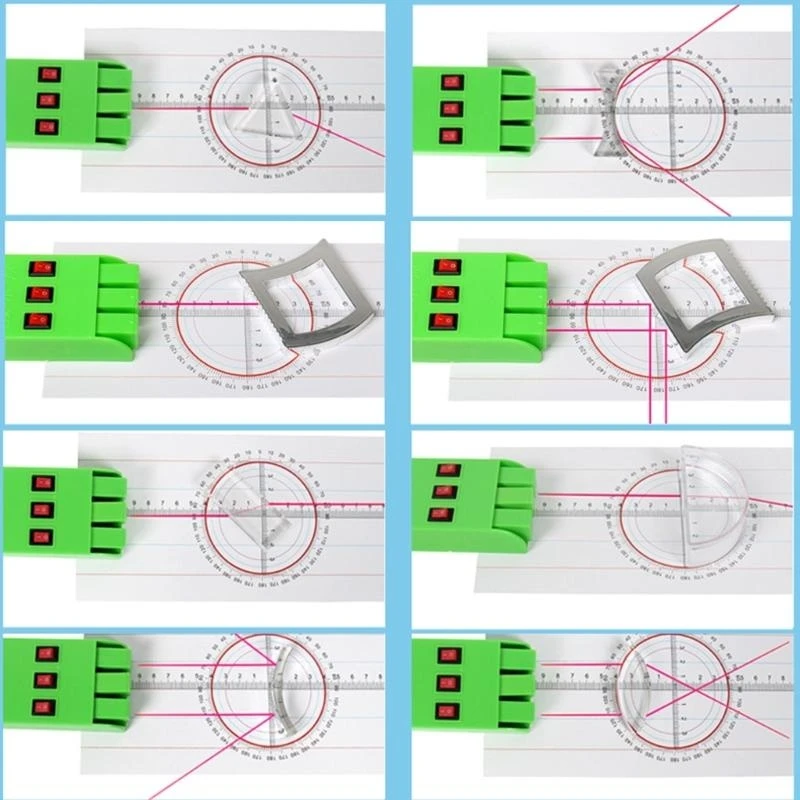  10PcsAcrylic Optics Lens Set for Physics Teaching, Physics Optics Experiment Set