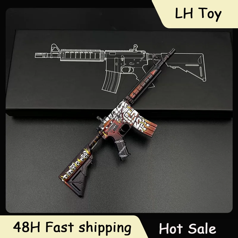 18cm GO'S Game Peripheral M4A4 | Hellfire Ornament All Metal Gun Model Accessory Gun Skin Collections Cannot Launch Decorations