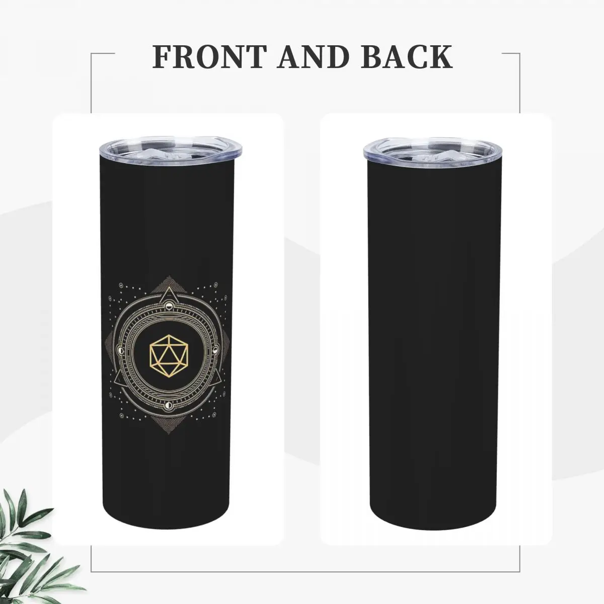 Polyhedral D20 Dice Sacred Symbol Of The Sorcerer Stainless Steel Tumbler Insulated Mug Thermal Cold Cup Straws With Lid 20oz