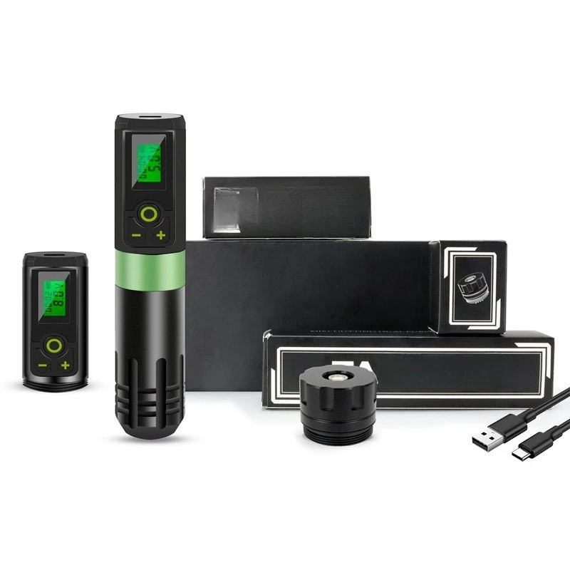 Rechargeable Battery Tattoo Pen Wireless RCA Tattoo Machine LED Screen Display Rotary Tattoo & Permanent Makeup Equipment